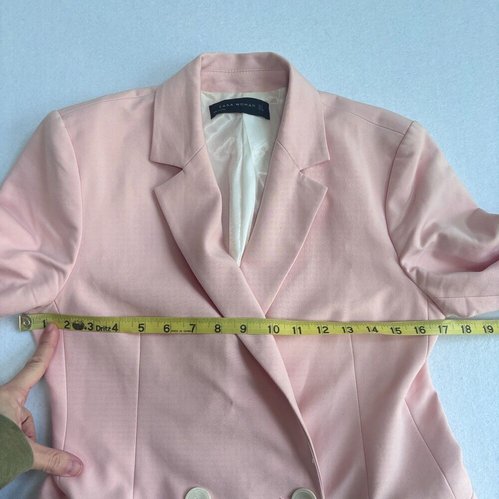 Zara Blazer Jacket Womens S Light Pink Pastel Office Easter Preppy Career Spring - Picture 7 of 9